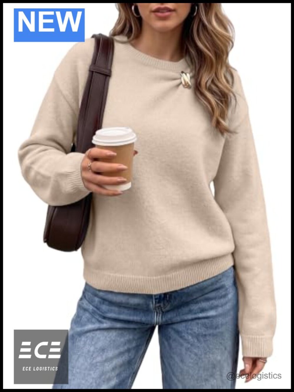 Dokotoo Women's Crewneck Long Sleeve Relaxed Fit Knit Pullover Sweater